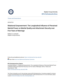 The Longitudinal Influence of Perceived Marital Power on Marital Quality and Attachment Security Over Five Years of Marriage