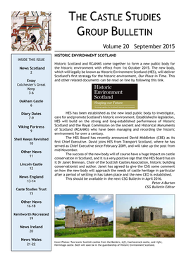 The Castle Studies Group Bulletin