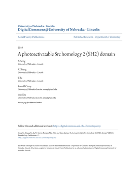 A Photoactivatable Src Homology 2 (SH2) Domain X