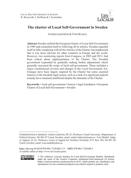 The Charter of Local Self-Government in Sweden
