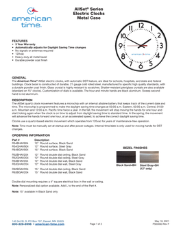 Allset® Series Electric Clocks Metal Case