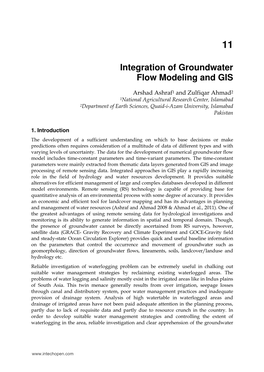 Integration of Groundwater Flow Modeling and GIS