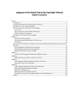 Judgment of the Dujail Trial at the Iraqi High Tribunal English Translation