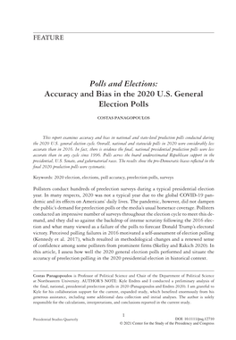 Polls and Elections: Accuracy and Bias in the 2020 U.S