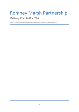 Romney Marsh Delivery Plan: Purpose