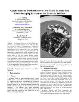 Operation and Performance of the Mars Exploration Rover Imaging System on the Martian Surface