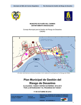 Plan Municipal De Gestión Del Riesgo De Desastres