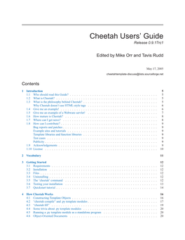 Cheetah Users' Guide