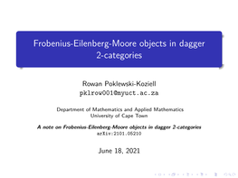 Frobenius-Eilenberg-Moore Objects in Dagger 2-Categories