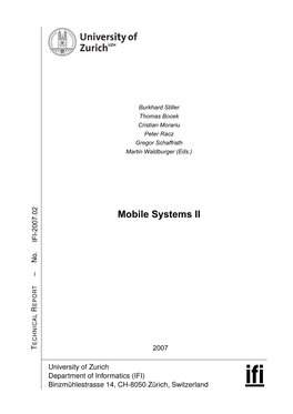 Mobile Systems II IFI-2007.02 – No