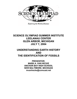 Science Olympiad Summer Institute Leelanau Center Glen Arbor, Michigan July 7, 2004