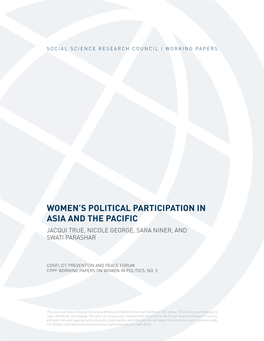 Women's Political Participation in Asia and The