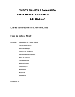 Día De Celebración 5 De Junio De 2016 Hora De Salida