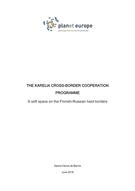 The Karelia Cross-Border Cooperation Programme A