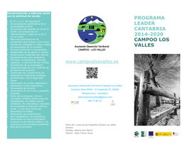 Programa Leader Cantabria 2014-2020 Campoo Los Valles