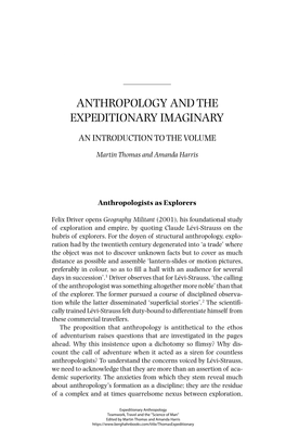 Anthropology and the Expeditionary Imaginary: an Introduction to the Volume