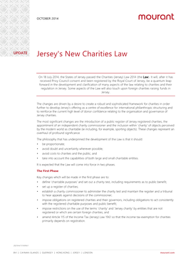 Jersey's New Charities Law