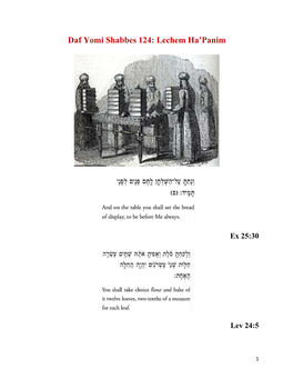 Daf Yomi Shabbes 124: Lechem Ha’Panim