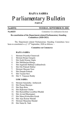 Parliamentary Bulletin