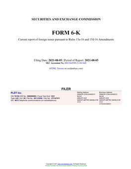 PLDT Inc. Form 6-K Current Event Report Filed 2021-08-05