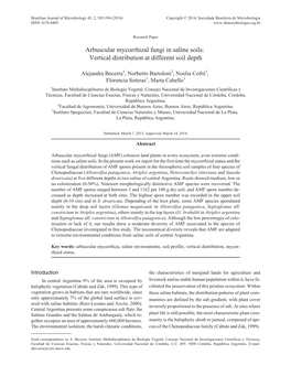 Arbuscular Mycorrhizal Fungi in Saline Soils: Vertical Distribution at Different Soil Depth