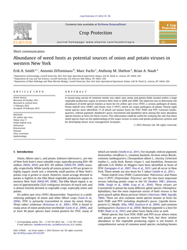 Abundance of Weed Hosts As Potential Sources of Onion and Potato Viruses in Western New York