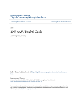 2003 AASU Baseball Guide Armstrong State University
