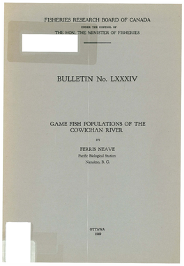 Game of Fish Populations of the Cowichan River