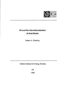 Oil and the Internationalization of Arab Banks