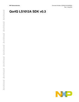 Qoriq LS1012A SDK V0.3 Contents
