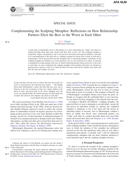 Complementing the Sculpting Metaphor: Reflections on How Relationship Partners Elicit the Best Or the Worst in Each Other