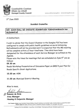 Minutes of Meeting of Glenties Municipal District Committee