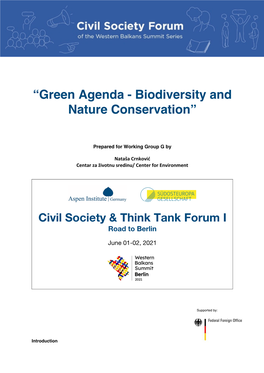“Green Agenda - Biodiversity and Nature Conservation”