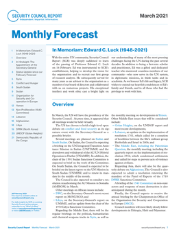 Monthly Forecast