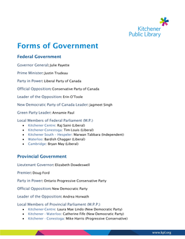 Forms of Government