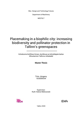 Increasing Biodiversity and Pollinator Protection in Tallinn's Greenspaces