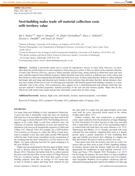 Nest-Building Males Trade Off Material Collection Costs with Territory Value