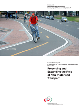 Preserving and Expanding the Role of Non-Motorised Transport