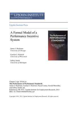 A Formal Model of a Performance Incentive System