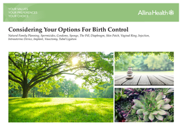 Considering Your Options for Birth Control