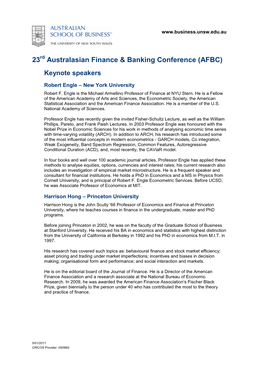 Australasian Finance & Banking Conference