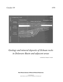 Geology and Mineral Deposits of Ochoan Rocks in Delaware Basin and Adjacent Areas