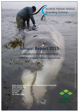 Annual Report 2015 1 January to 31 December 2015 for Marine Scotland, Scottish Government