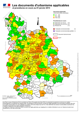 Les Documents D'urbanisme Applicables Et Procédures En Cours Au 01 Janvier 2013