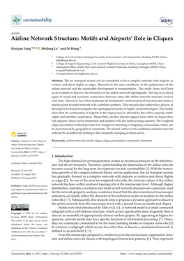 Airline Network Structure: Motifs and Airports’ Role in Cliques