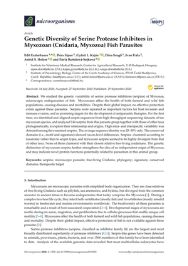 Genetic Diversity of Serine Protease Inhibitors in Myxozoan (Cnidaria, Myxozoa) Fish Parasites