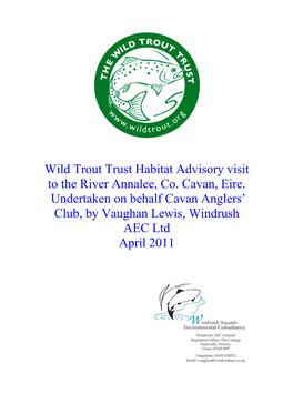 Wild Trout Trust Habitat Advisory Visit to the River Annalee, Co. Cavan, Eire
