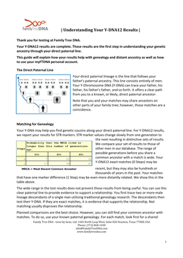 Thank You for Testing at Family Tree DNA