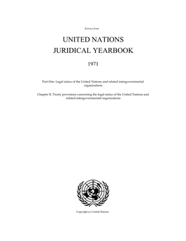 United Nations Juridical Yearbook, 1971