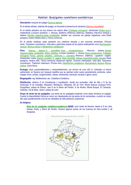 Habitat: Quejigales Castellano-Cantábricos